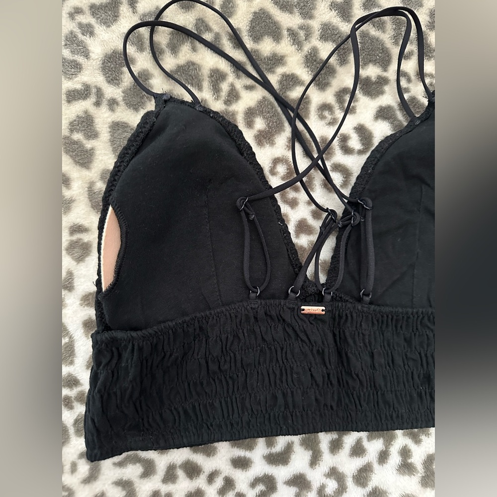 PINK Victoria’s Secret Smocked Bralette in Black Size Medium Women’s - Picture 6 of 17